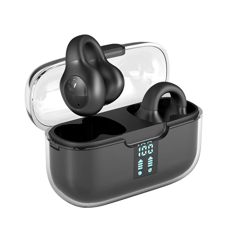 Wireless Bone Conduction Earbuds with Noise Reduction - Black