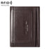 Rfid-blocking Leather Men Wallet with Multi-card Slots and Zipper Coin Pocket - Dark Brown