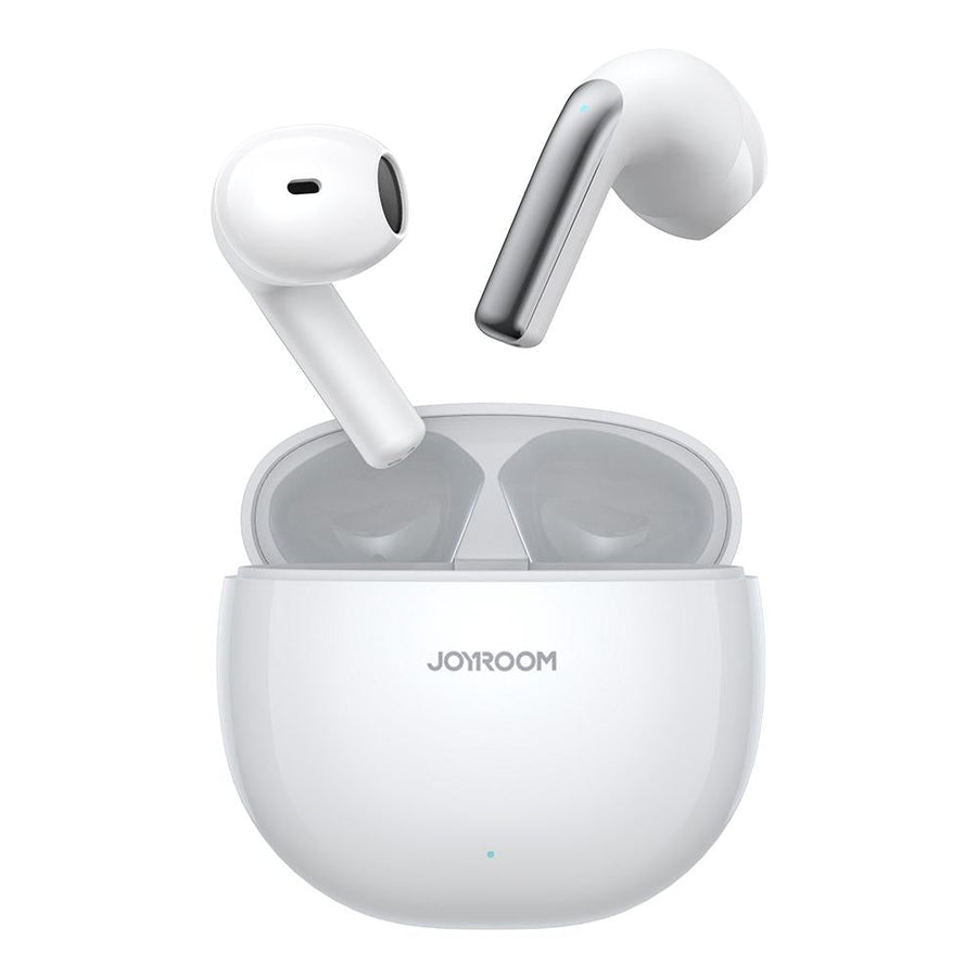 Jpods Dual Mic Bluetooth Earphones with Noise Reduction for Calls - White