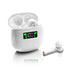 Waterproof Wireless Bluetooth Earbuds with Led Display and Hifi Sound - White