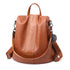 Stylish Vintage Leather Backpack for Women - Chic Design - Khaki