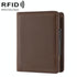 Rfid Blocking Short Wallet with Automatic Pop Up - Brown