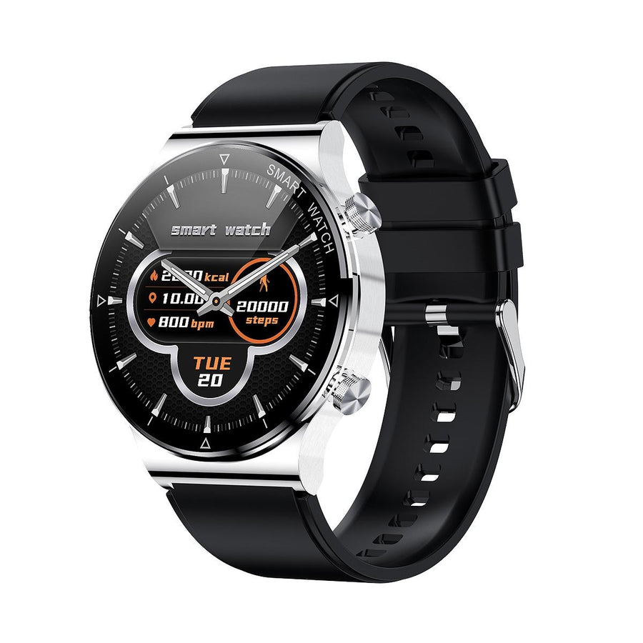 1.32 Inch Heart Rate Sleep Monitoring Smart Watch - Silver Silicone