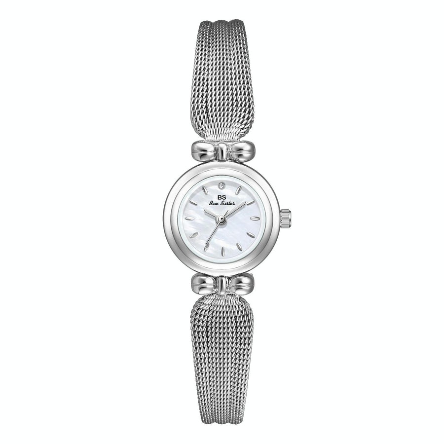 Retro Butterfly Mesh Watch for Women - 22mm Stainless Steel Strap - Classic Silver