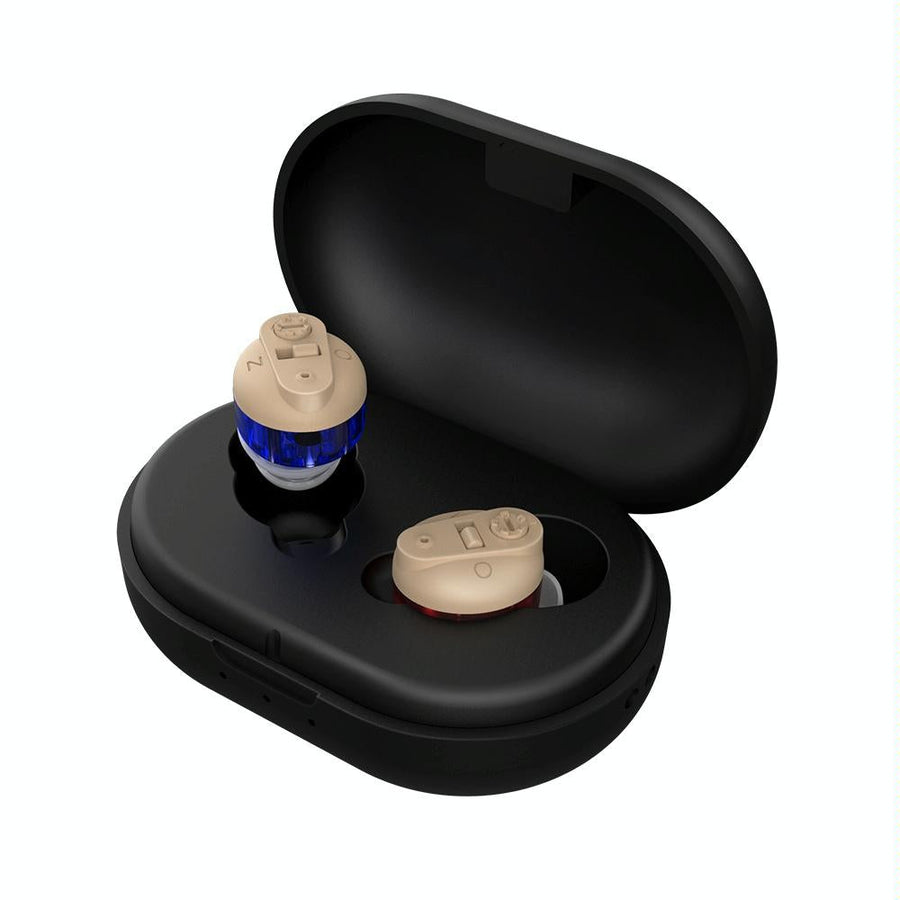 Portable Voice Amplifier For Seniors Black - Red Blue Double Machine + Black Charging Bin