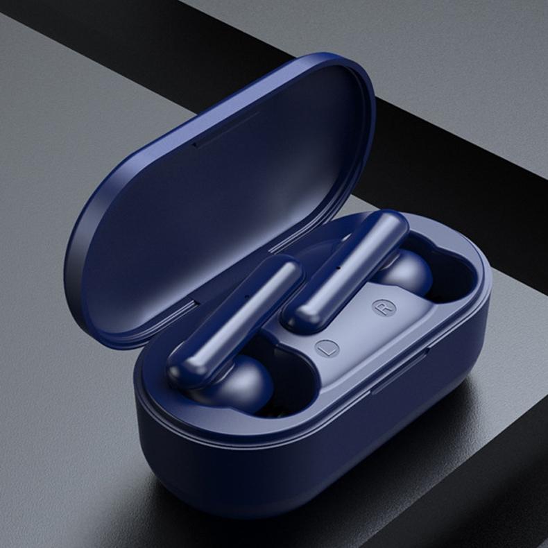 Mini Touch Control Tws Wireless Earphones with Mic & Charger Box - Blue