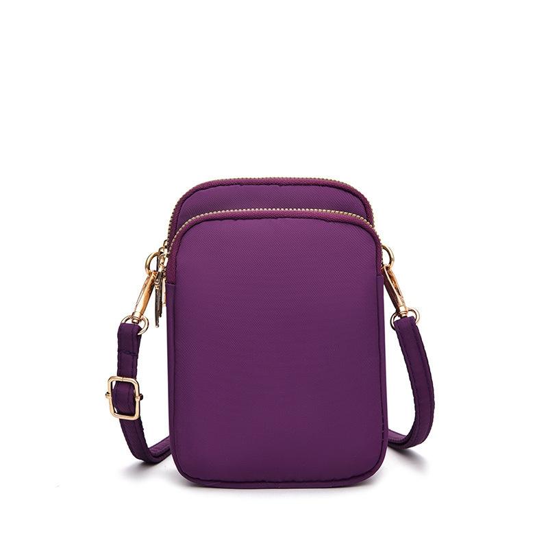 Women Mini Crossbody Phone Bag With Headphone Hole - Dark Purple