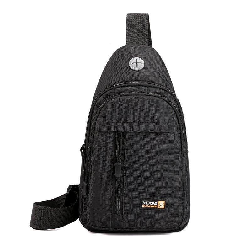 Messenger Chest Bag Durable Oxford Cloth Shoulder Bag For Outdoor Activities - Black