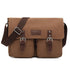 Men Canvas Crossbody Messenger Bag - Coffee