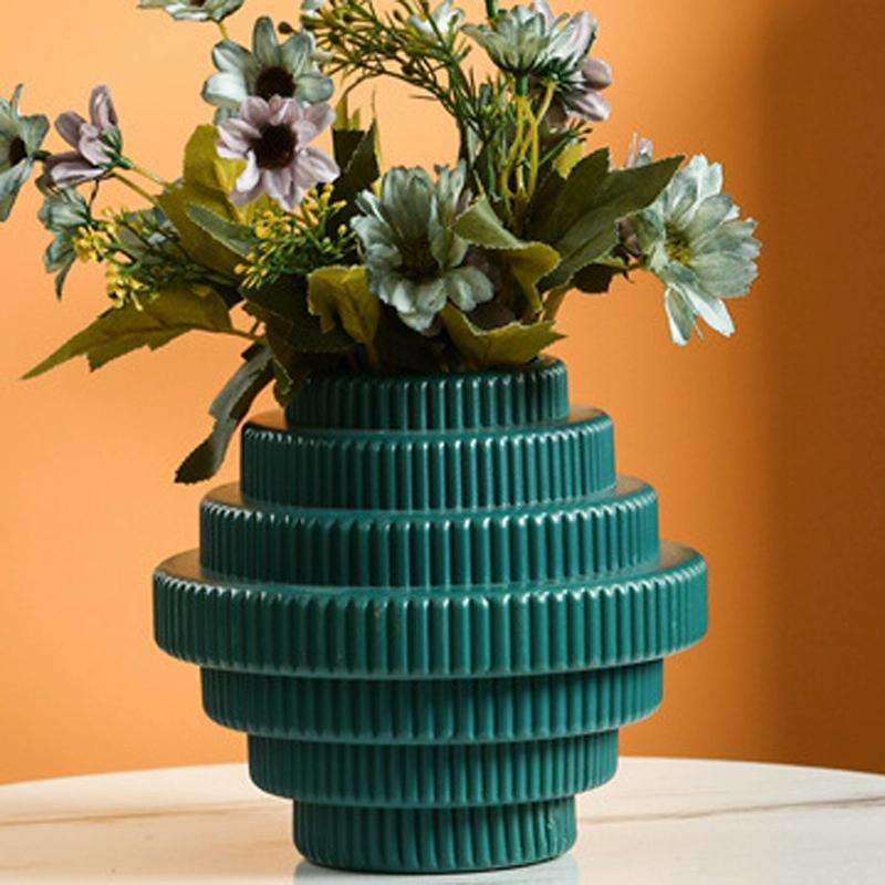 Imitation Porcelain Flower Pot for Wet and Dry Arrangements - Sea Blue