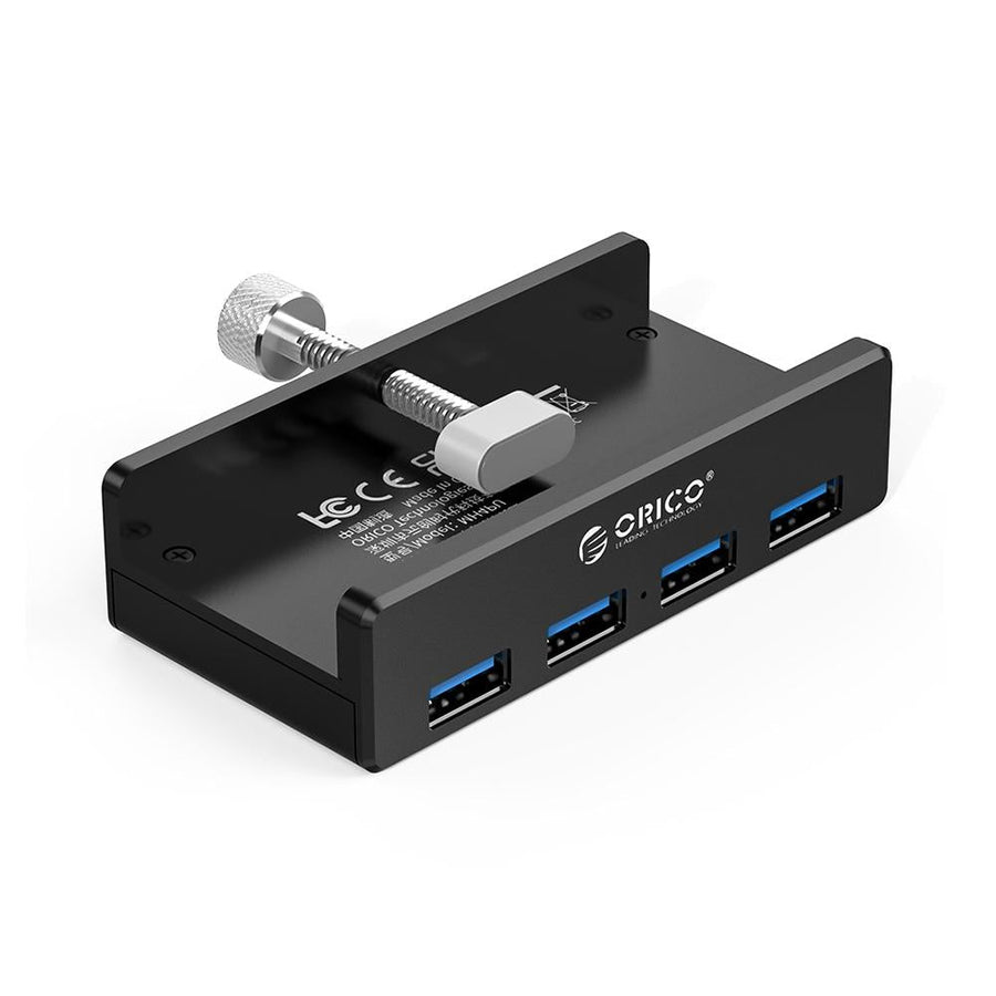 Aluminum 4-Port Usb3.0 Clip Hub Black - Sya00669801B