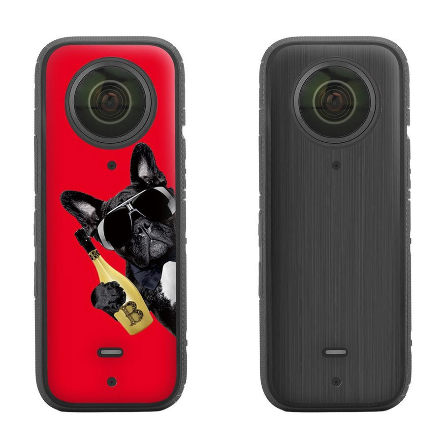 Protective Film Stickers for Dji Insta360 X3 Panoramic Camera - Social Dog + Drawing Black