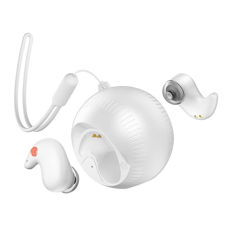 Coconut Ball Bluetooth Earphones with Charging Case - White