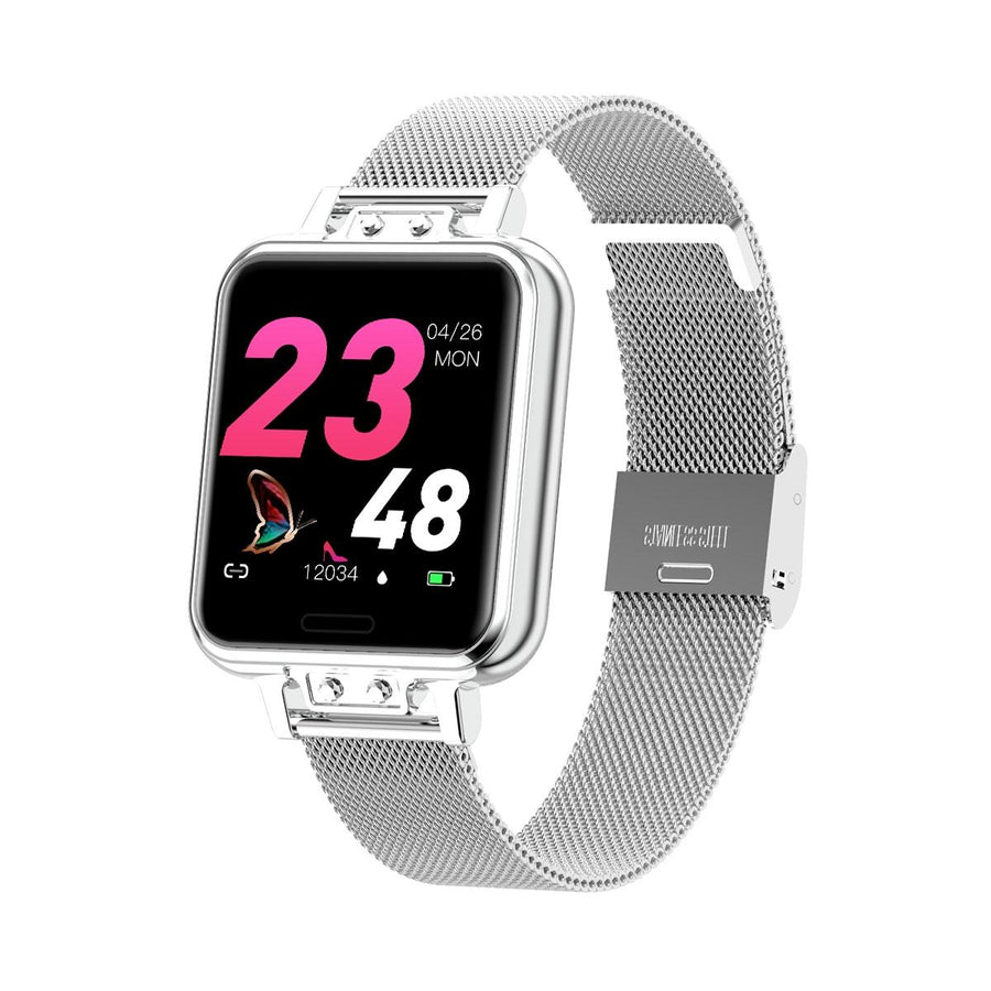 1.22 Inch Waterproof Smart Watch With Sleep & Heart Rate Monitor - Silver