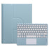 360 Degree Rotatable Bluetooth Keyboard Leather Case With Touchpad - Square Button - Mist Blue - For Ipad 10.2 2021 / Air 2019