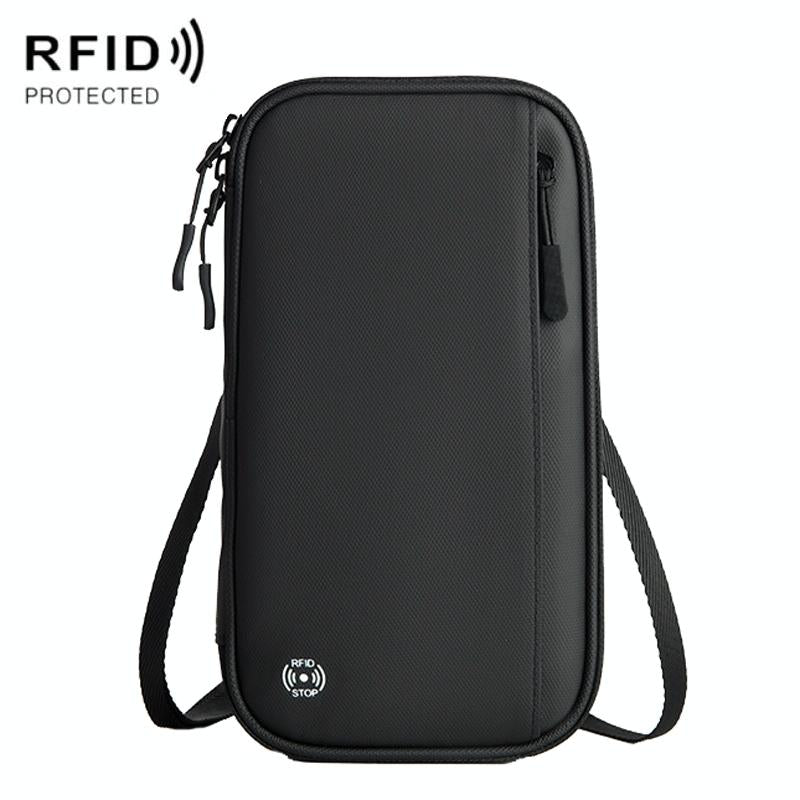 Rfid-protected Waterproof Neck Passport Holder - Black
