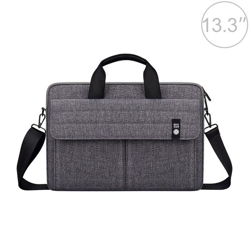 13.3 Inch Laptop Carrying Bag with Shoulder Strap - Handheld Briefcase Style - Grey