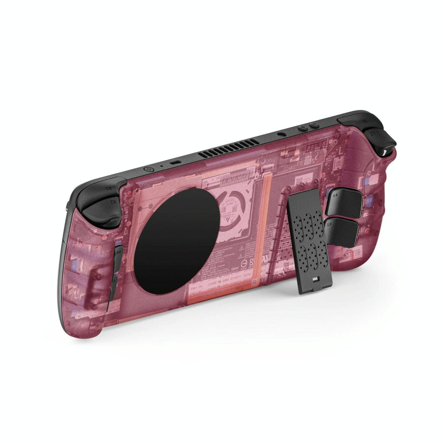 Steam Deck Gaming Console Case With Transparent Thermal Back And Bracket - Pink