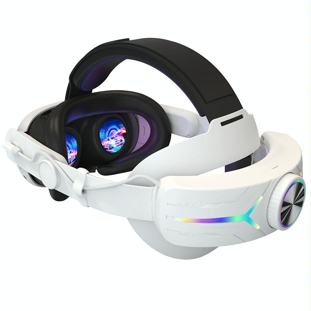 Foldable Rgb Headset for Meta Quest 3 - Usb Rechargeable - White