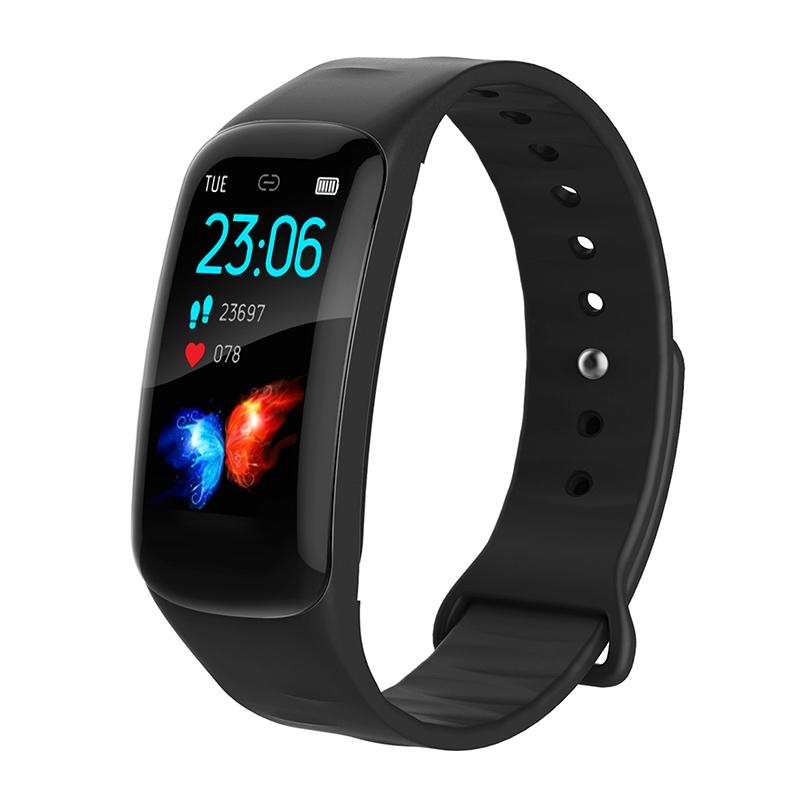 Waterproof Smart Bracelet With Step Heart And Sleep Monitoring - Ip67 - Black