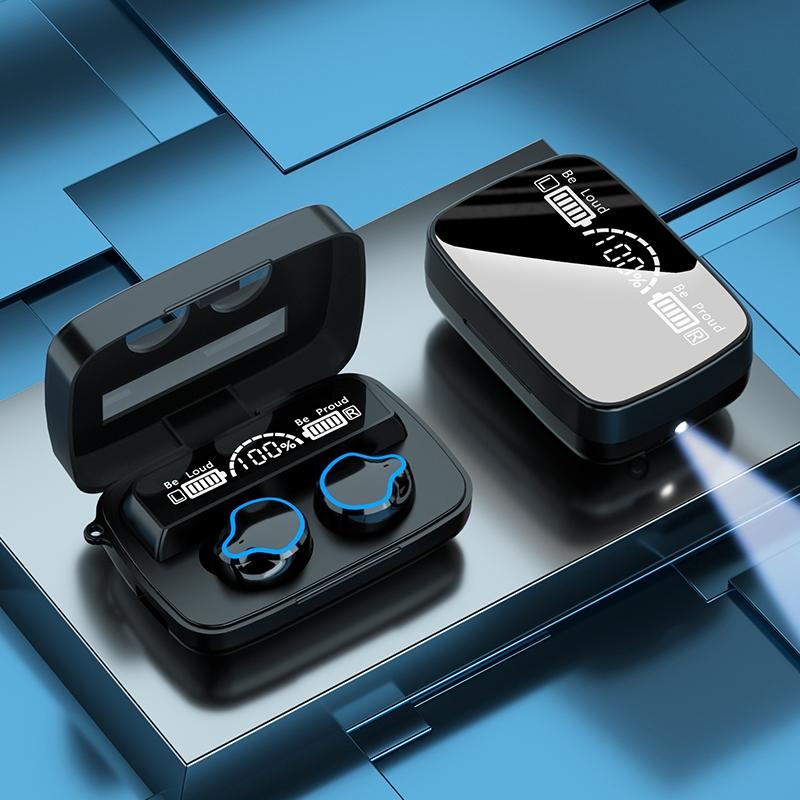 Wireless Bluetooth 5.0 Earphones with Digital Display and Flashlight