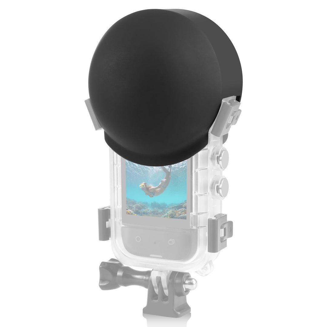 Silicone Dive Case Lens Guard for Insta360 X3 / X4 - Invisible and Protective - Black