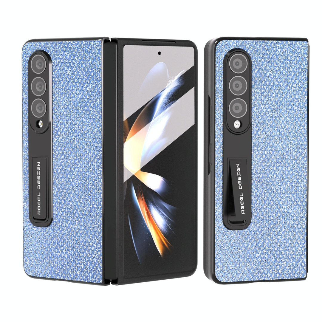 For Samsung Galaxy Z Fold4 5G Diamond Edge Case With Holder - Sapphire Blue