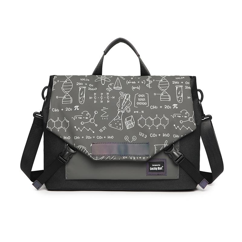 Anti-drop Crossbody Laptop Bag - 16 Inch Airbag Design - Black Gray Equation