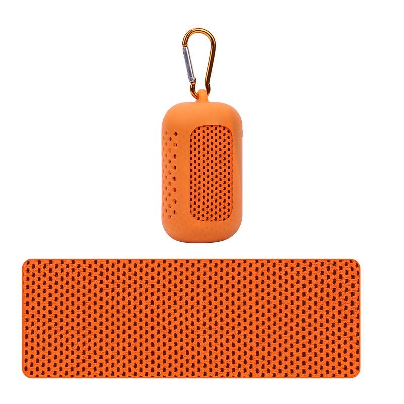 Portable Quick Dry Sports Towel Set with Silicone Sleeve and Storage Bag - 30x80cm - Orange - 30X90Cm
