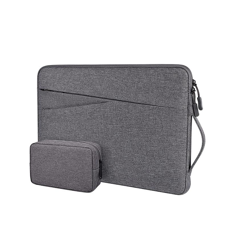 Polyester Laptop Liner Bag with Small Bag - Fits 14.1-15.4 Inch Devices - Deep Space Gray
