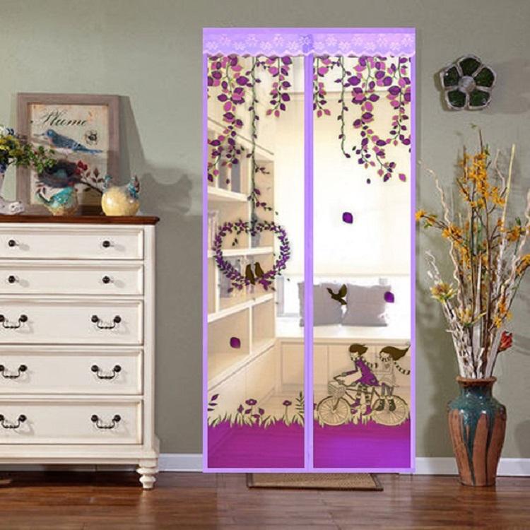 100x210cm Magnetic Screen - Summer Anti-mosquit Curtain with Encryption - Purple