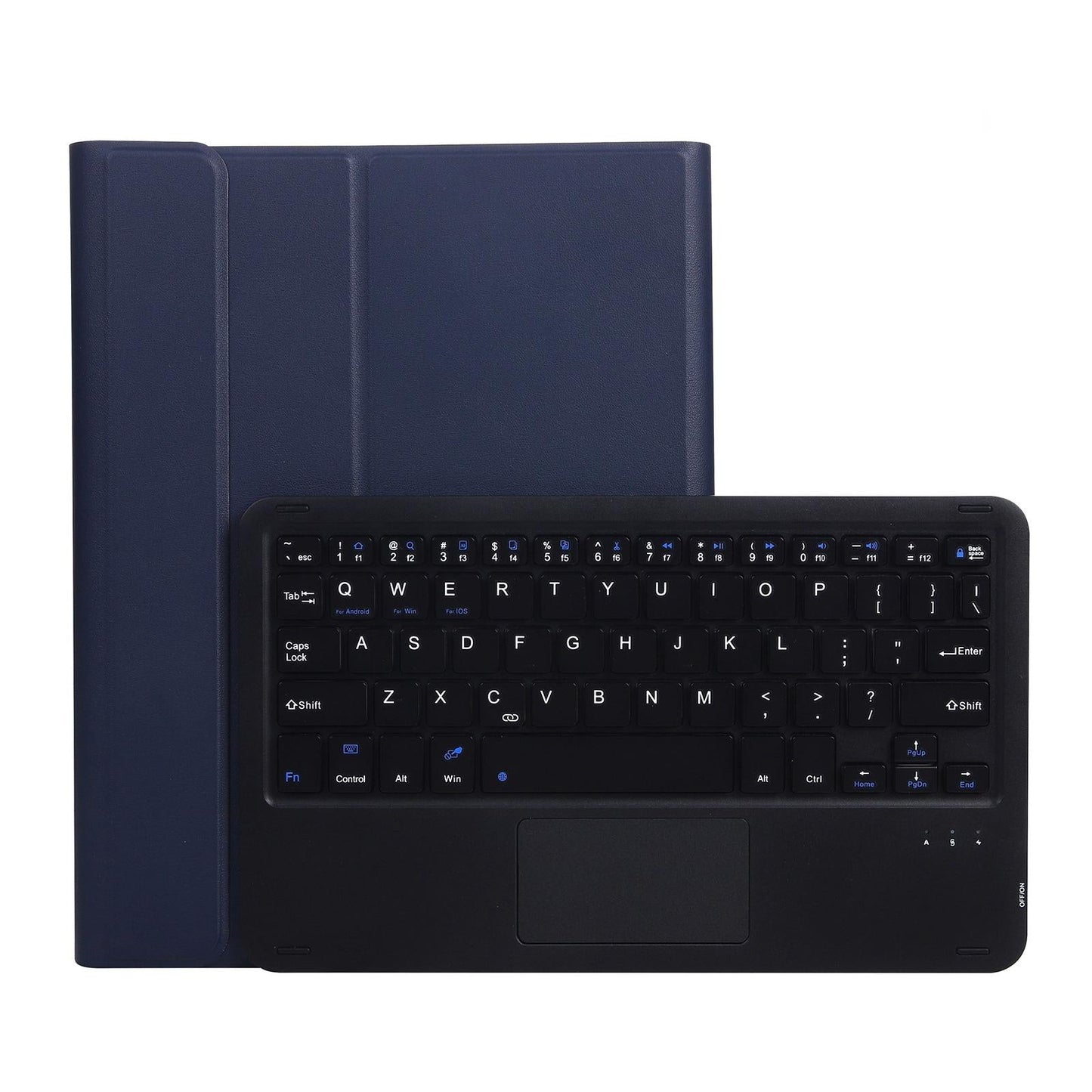 Bluetooth Keyboard Leather Case For Ipad Pro 10.5 With Touch Control - Lambskin Texture Compatible With 10.2 2021 & 2020 & 2019 / Air 3 - Blue