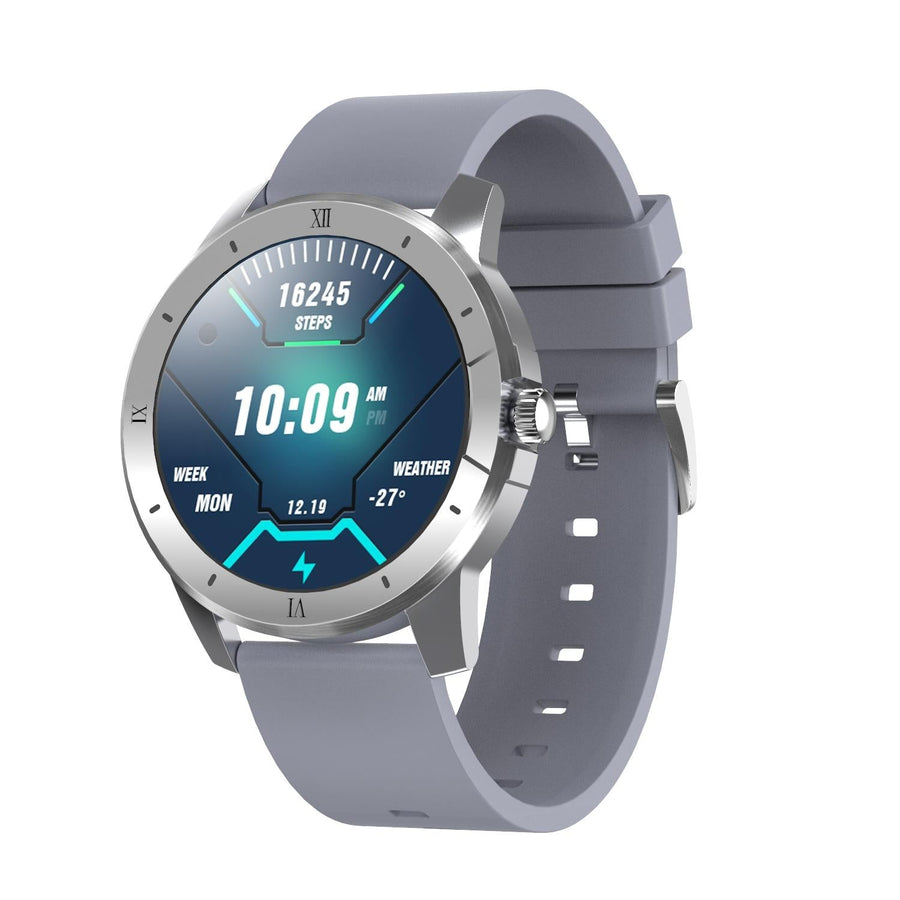 1.3 Inch Ips Colour Screen Ip68 Waterproof Smart Watch Support Bluetooth Call / Sleep Monitoring / Heart Rate Monitoring - Silicone Strap Silver