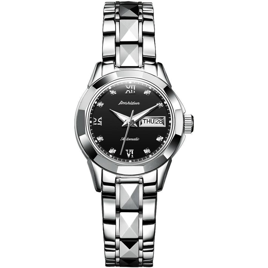 Stylish Waterproof Luminous Women Automatic Watch - 8813 - Silver Black