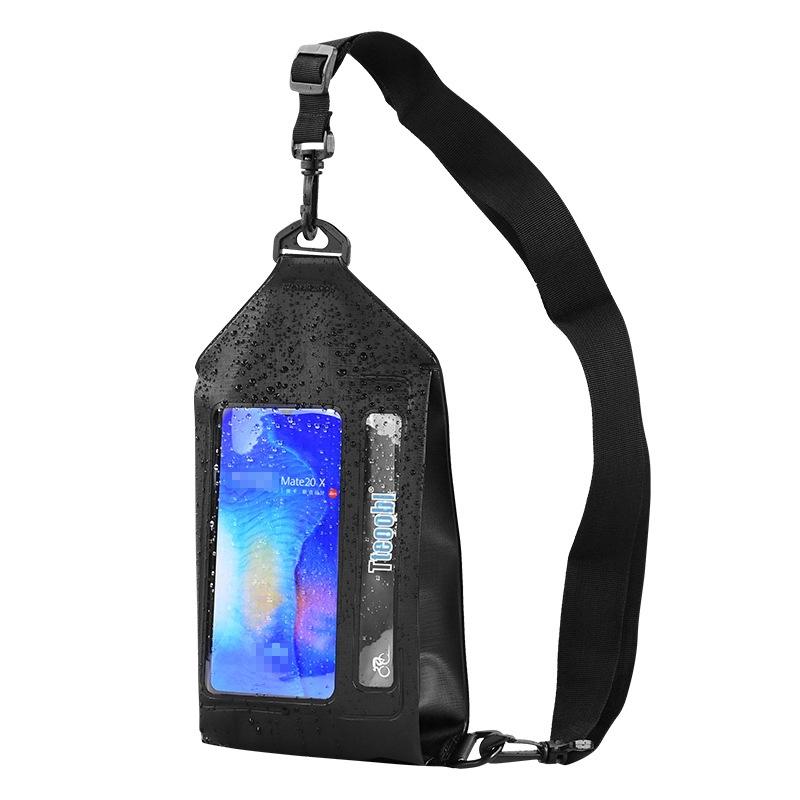 Waterproof Crossbody Phone Bag Tteoobl Touch Screen Chest Bag Paste Model - Black