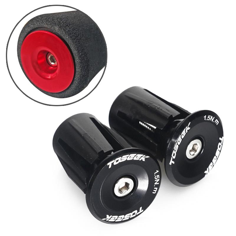 A Pair Of Aluminum Bike Handlebar End Plugs - Black