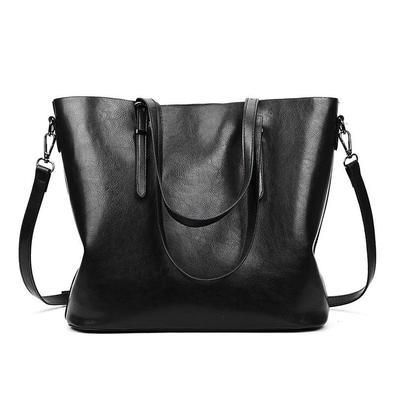 Black Pu Shoulder Bag For Women Casual Messenger Handbag