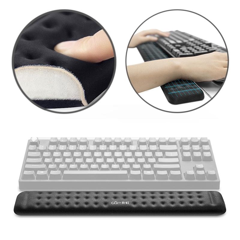 Memory Foam Keyboard Wrist Rest & Mouse Pad - Black