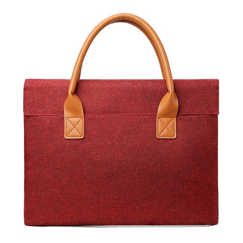 Lightweight Oxford Cloth Laptop Bag with Pu Handle - Portable - Blue - 15.6 Inch