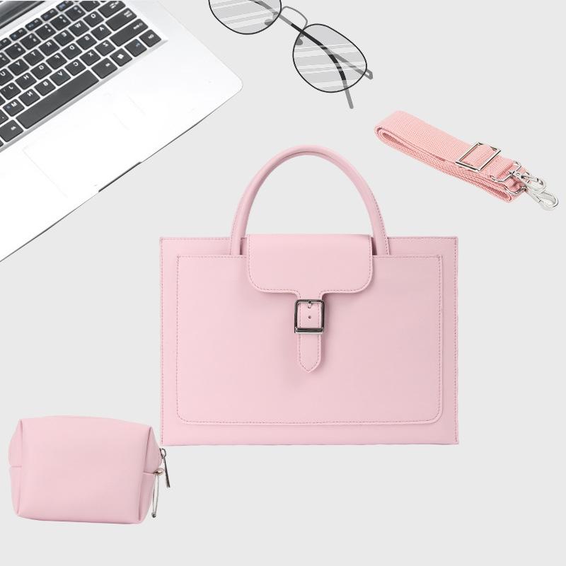 15-inch Waterproof Laptop Bag with Power Pack - Portable - Cherry Pink