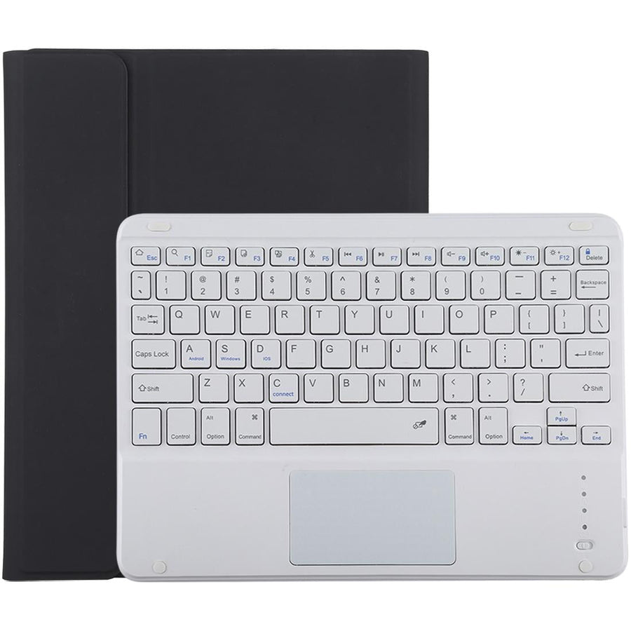 Bluetooth Keyboard & Tablet Case For Ipad 10.2 / Ipad Air 2019 - Detachable Touch Pad Pen Slot Holder - Microfiber Leather - Black