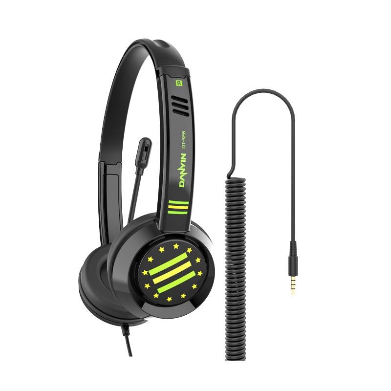Kids' Headset With Mic 1.8M Cable Star Flag - Black