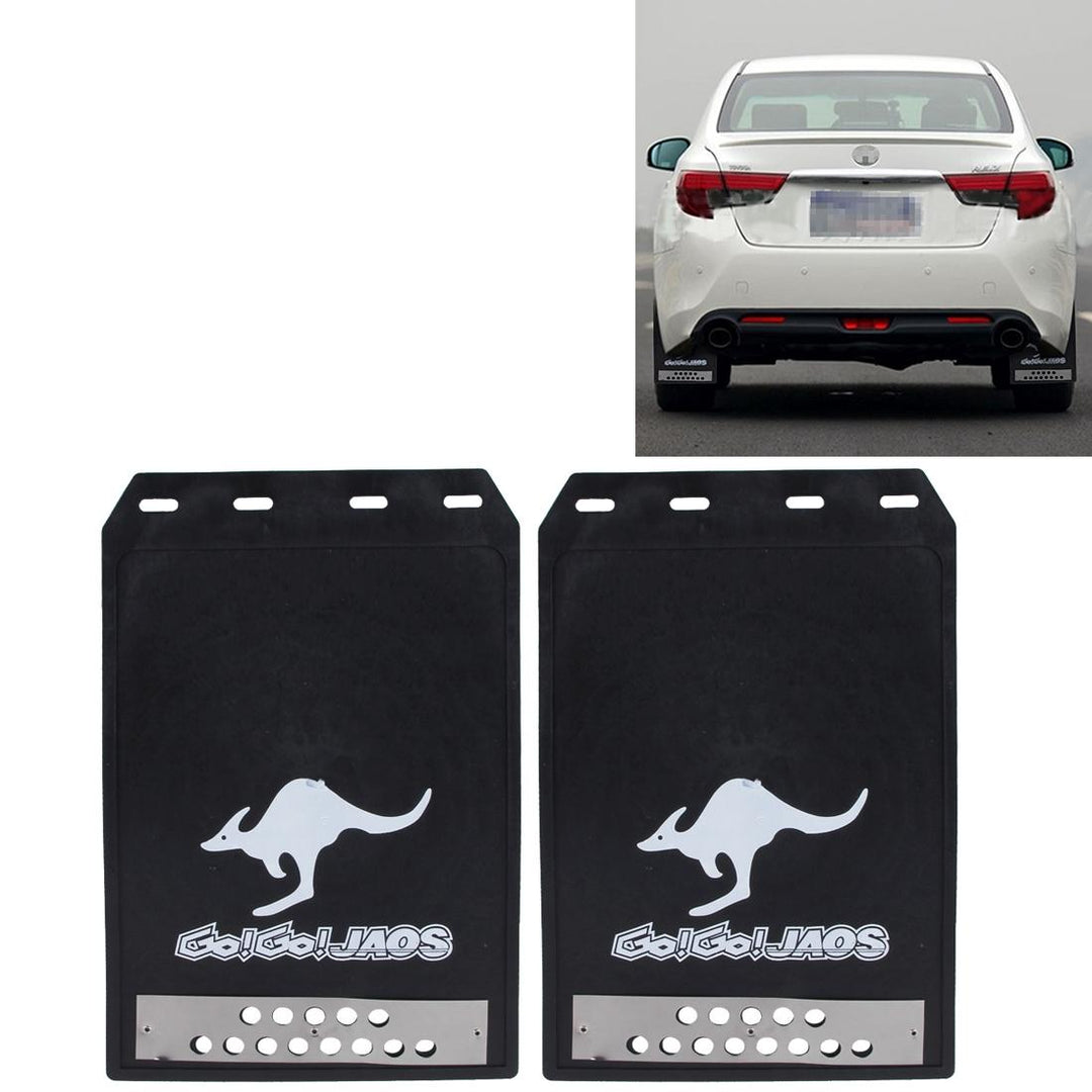 2 Pcs Premium Heavy Duty Molded Splash Mud Flaps Auto Front And Rear Fender Guard Small Size Random Pattern Delivery - B