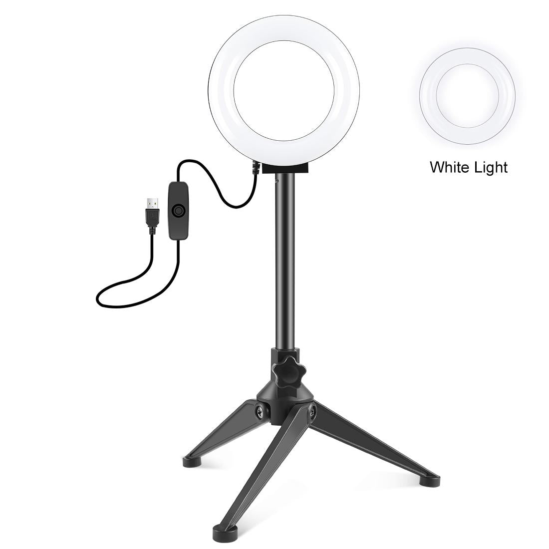 12cm Ring Light & Desktop Tripod Selfie Stick Mount with Usb Led Ring Selfie Beauty Vlogging Photography Video Lights Ki