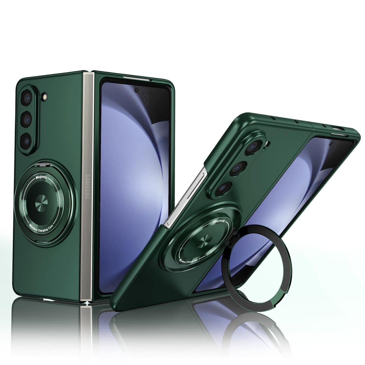 For Samsung Galaxy Z Fold4 5G Shockproof 360 Degree Rotating Case - Green