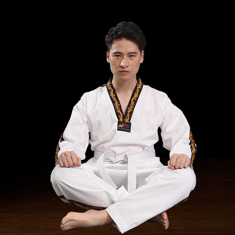 130Cm Cotton Taekwondo Training Uniform For All Ages - White - 170