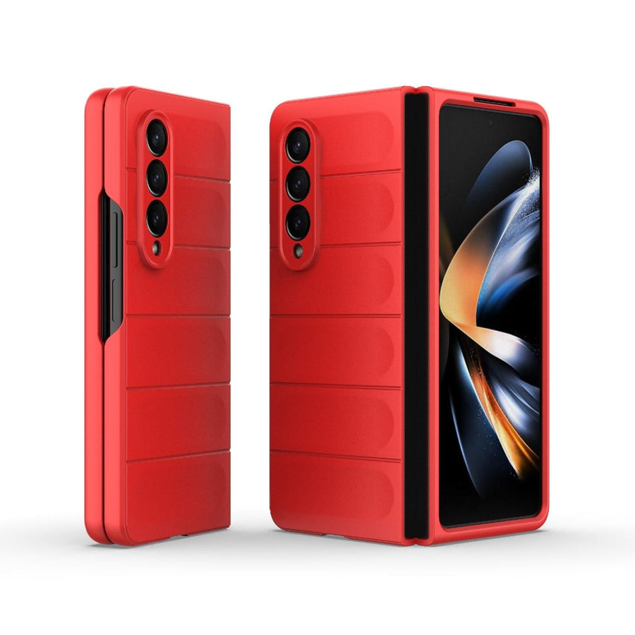 For Samsung Galaxy Z Fold4 5G Foldable Shockproof Phone Case with Magic Shield - Slim Design - Red