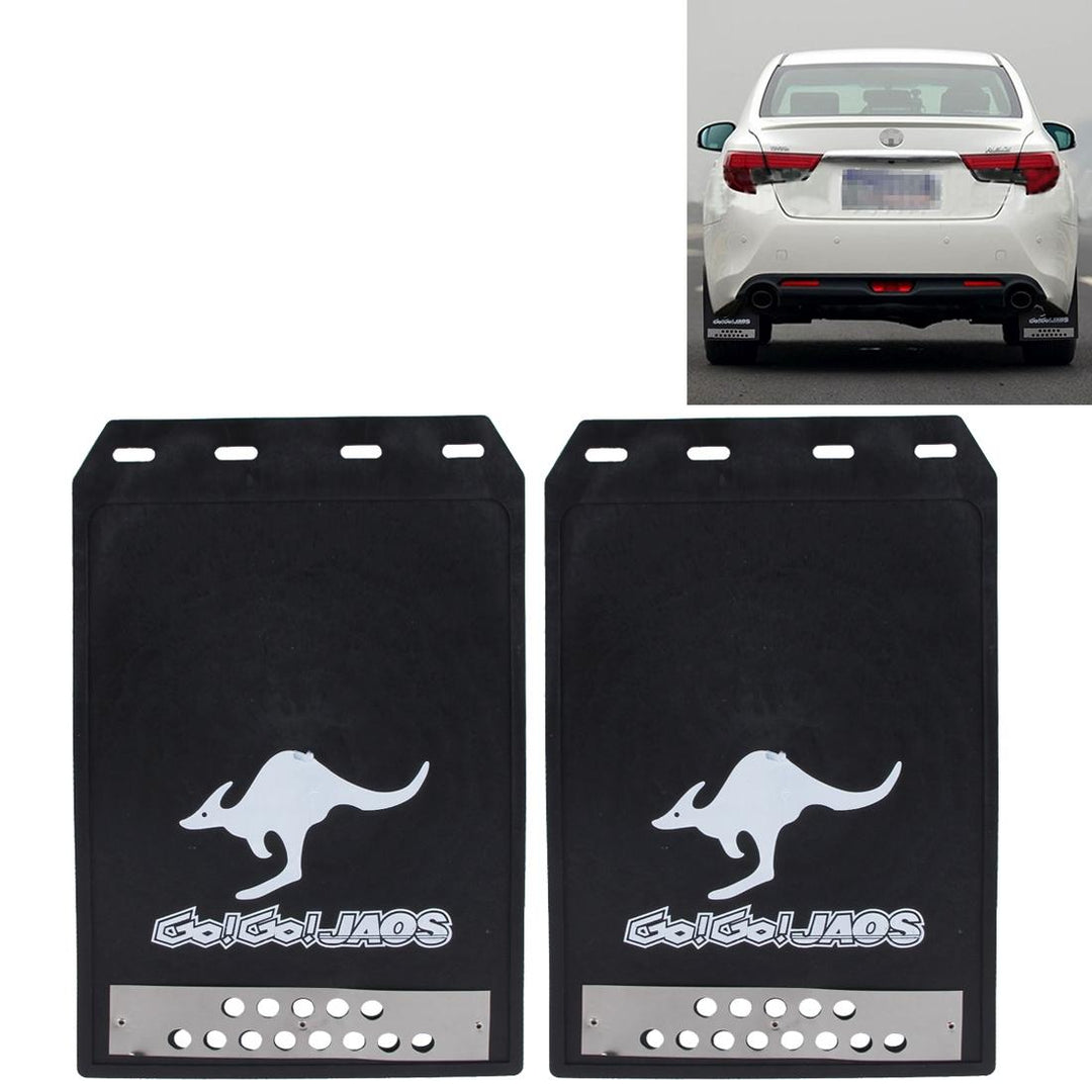 Premium Heavy Duty Molded Splash Front And Rear Mud Flaps Fender Guard Medium Size Random Pattern Delivery - Black