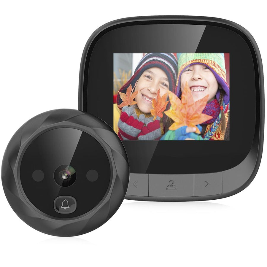 2.4 Tft Screen Digital Door Viewer With Infrared Night Vision & Wide Angle - Black