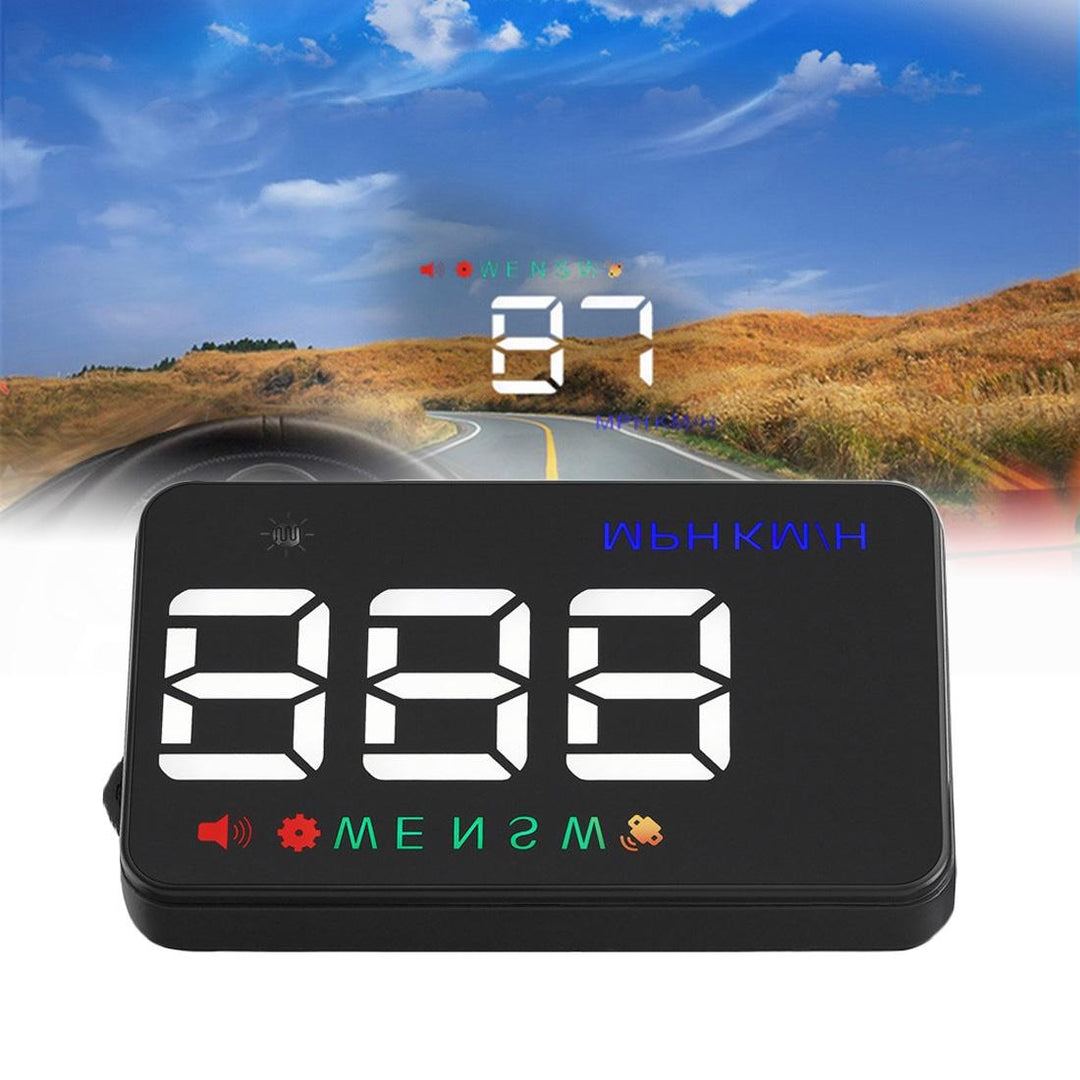 3.5 Inch Car Hud With Gps 2 Display Modes Light Sensors Speed & Compass Speed Alarm - Black